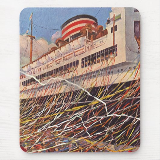 ヴィンテージクルーズ船バカンス、ボン・ボヤージュパーティー! マウスパッド (正面)