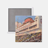 ヴィンテージクルーズ船バカンス、ボン・ボヤージュパーティー! マグネット (正面/裏面)