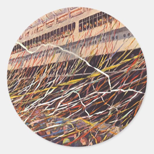 ヴィンテージクルーズ船バカンス、ボン・ボヤージュパーティー! ラウンドシール (正面)