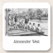 ヴィンテージクルーワーズボートで波止場 コースター (正面)