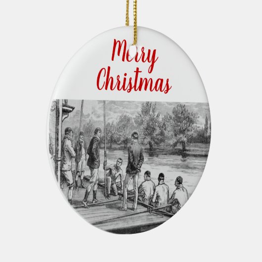 ヴィンテージクルーワーズボートで波止場 セラミックオーナメント (右)