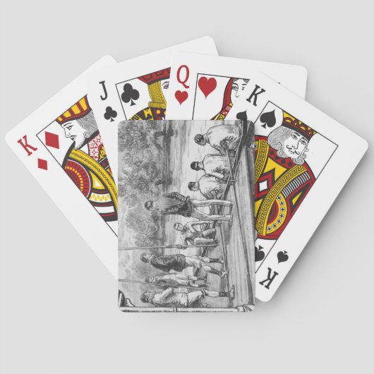 ヴィンテージクルーワーズボートで波止場 トランプ (裏面)