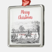 ヴィンテージクルー赤い漕ぎ手馬上の観客 メタルオーナメント (左)