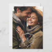 ヴィンテージクレストクリーム&ネイビーオーバーレイ結婚写真 招待状 (裏面)