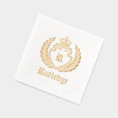 ヴィンテージクレストモノグラムクラウンリース設立 箔ナプキン (左)