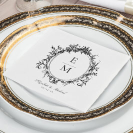 ヴィンテージクレストモノグラムフォーマルボ結婚タニス スタンダードカクテルナプキン