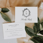 ヴィンテージクレストモノグラムフォーマルボ結婚タニス 出欠カード