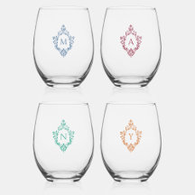 ヴィンテージクレストモノグラムブルーグリーンオレンジブルゴーニュ