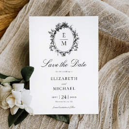 ヴィンテージクレストモノグラム ボタニカル フォーマル ウェディング セーブザデート