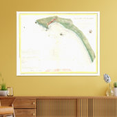 ヴィンテージクレセントシティハーバーCAの地図（1859年） キャンバスプリント (インサイチュ (リビング))