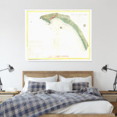 ヴィンテージクレセントシティハーバーCAの地図（1859年） キャンバスプリント (インサイチュ (寝室))