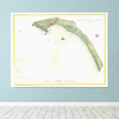 ヴィンテージクレセントシティハーバーCAの地図（1859年） キャンバスプリント (インサイチュ (ウッドフロア))