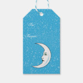 ヴィンテージクレセントホワイトムーン顔ホワイトスターズ ギフトタグ (正面)