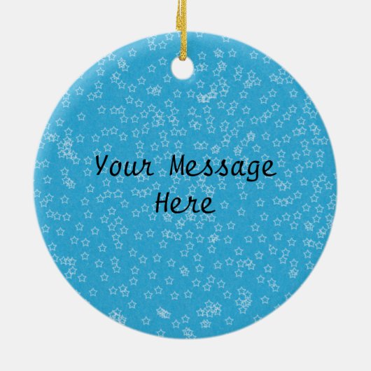 ヴィンテージクレセントホワイトムーン顔ホワイトスターズ セラミックオーナメント (裏面)