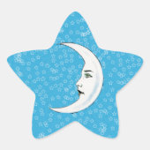 ヴィンテージクレセントホワイトムーン顔ホワイトスターズ 星シール (正面)
