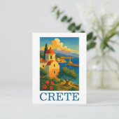 ヴィンテージクレタギリシャ島のアートワーク旅行 ポストカード (スタンド正面)