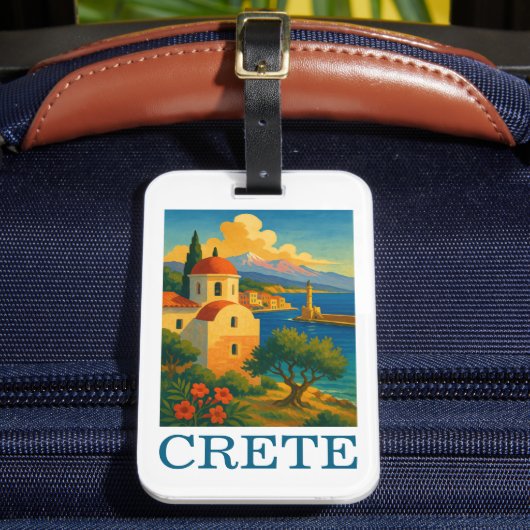 ヴィンテージクレタギリシャ島のアートワーク旅行 ラゲッジタグ (正面インサイチュ2)