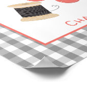 ヴィンテージクレフティ裁縫ルームパーソナライズされた標識 ポスター (角)