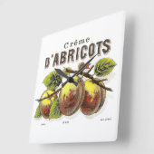 ヴィンテージクレムダブリコット広告 スクエア壁時計 (傾斜)