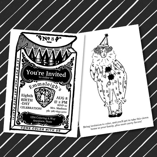 ヴィンテージクレヨンBOX招待状 招待状