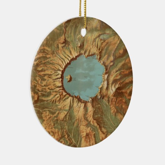 ヴィンテージクレーターレイクオレゴンの地図 セラミックオーナメント (右)