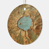 ヴィンテージクレーターレイクオレゴンの地図 セラミックオーナメント (左)