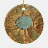 ヴィンテージクレーターレイクオレゴンの地図 セラミックオーナメント (裏面)