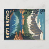 ヴィンテージクレーターレイクナショナルパークマウンテン ポストカード (正面)