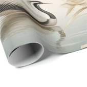 ヴィンテージクレーンの鳥の壁紙 ラッピングペーパー (ロールコーナー)