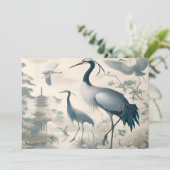 ヴィンテージクレーンの鳥の壁紙 招待状 (スタンド正面)