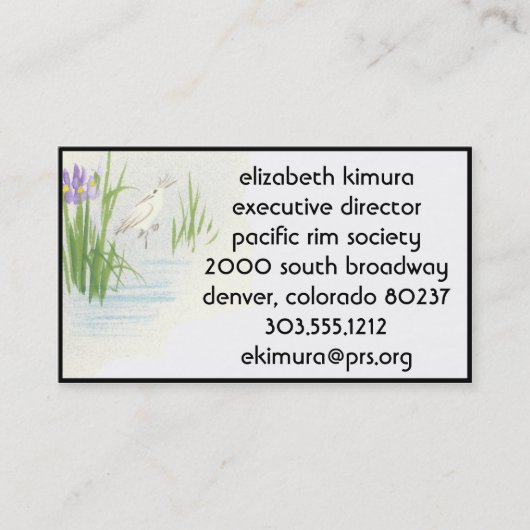 ヴィンテージクレーンアジアスタイル名刺縁ど 名刺 (正面)