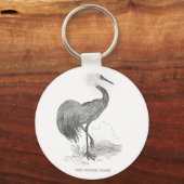 ヴィンテージクレーンバードペン及びインクスケッチ キーホルダー (正面)