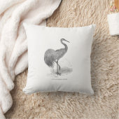 ヴィンテージクレーンバードペン及びインクスケッチ クッション (ブランケット)