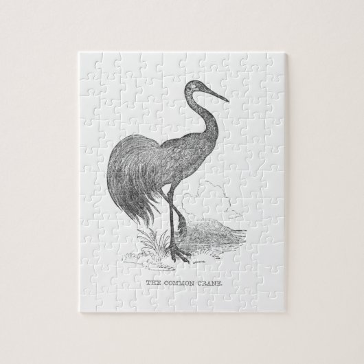 ヴィンテージクレーンバードペン及びインクスケッチ ジグソーパズル (縦)