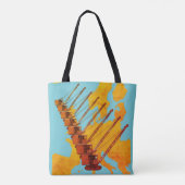 ヴィンテージクレーン操作者ヨーロッパ地図 トートバッグ (裏面)