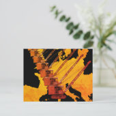 ヴィンテージクレーン操作者ヨーロッパ地図 ポストカード (スタンド正面)