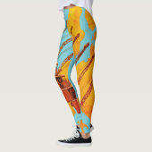 ヴィンテージクレーン操作者ヨーロッパ地図 レギンス (左)