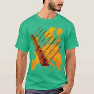 ヴィンテージクレーン操作者ヨーロッパ地図 Tシャツ