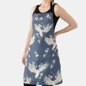 ヴィンテージクレーン飛んでいる：バードパターン エプロン (インサイチュ)