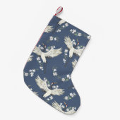 ヴィンテージクレーン飛んでいる:バードパターン スモールクリスマスストッキング (正面 (吊り時))