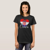 ヴィンテージクロアチア国旗クロアチアプライドルーツ伝統 Tシャツ (正面フル)