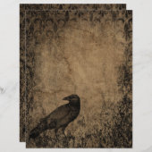 ヴィンテージクロウハロウィンスクラップブック紙 (正面/裏面)