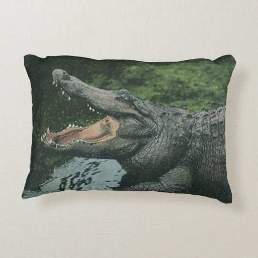 ヴィンテージクロコダイル爬虫類、海洋動物の生活 アクセントクッション (裏面)