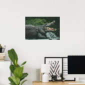 ヴィンテージクロコダイル爬虫類、海洋動物の生活 ポスター (ホームオフィス)