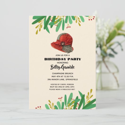 ヴィンテージクロシェダービー誕生日パーティー 招待状 (スタンド正面)