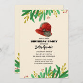 ヴィンテージクロシェダービー誕生日パーティー 招待状 (正面/裏面)