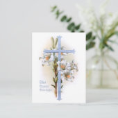 ヴィンテージクロスとイースターユリ シーズンポストカード (スタンド正面)