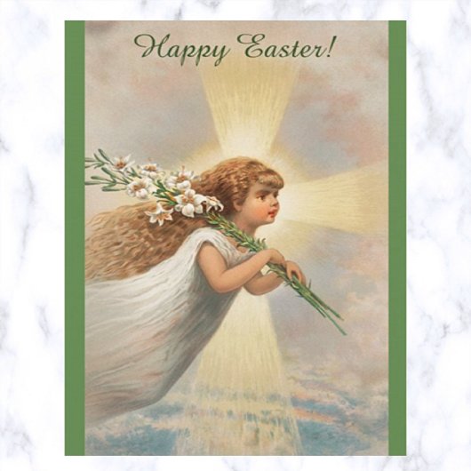 ヴィンテージクロスとエンジェル運ズリリー葉書 ポストカード