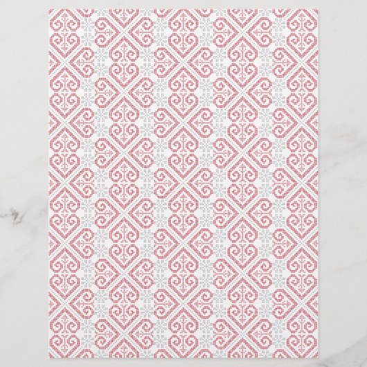 ヴィンテージクロスステッチ刺繍ハート模様 (正面)