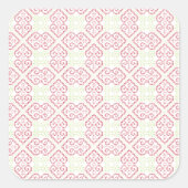 ヴィンテージクロスステッチ刺繍ハート模様 スクエアシール (正面)